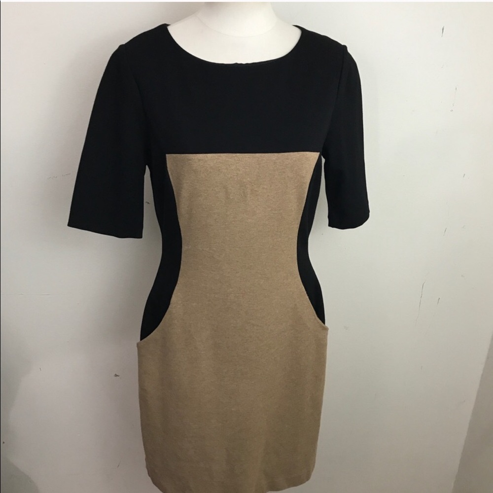 Trina Turk Black and Tan Dress
